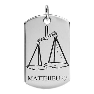 Collier avec le signe astrologique de la balance en argent massif