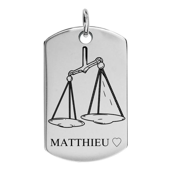 Pendentif Signe Astrologique Balance Personnalisable BIJOUX ARGENT FRANCE