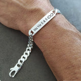 Gourmette homme argent massif maille hawai 10mm personnalisable avec symbole infini grave