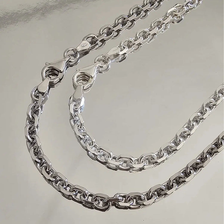 Chaîne Homme Argent - Maille Forçat 4.3mm - 45 à 90cm (Poids 17 à 35g)