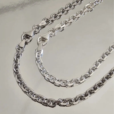 Chaîne Homme 45 à 90cm - Argent Massif (poids 17 à 35g) - Forçat 4.30mm - option rhodié