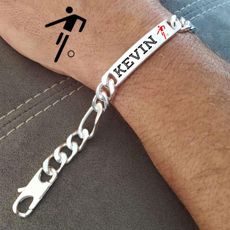 Idee cadeau foot, belle gourmette de 10mm en argent massif et réalisable jusque 25 cm.