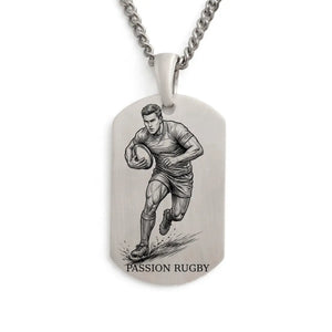 Médaille rugby argent massif homme gravable.