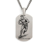 Médaille rugby argent massif homme gravable.