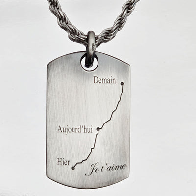 Pendentif amour pour couple avec gravure personnalisée, fabriqué en France