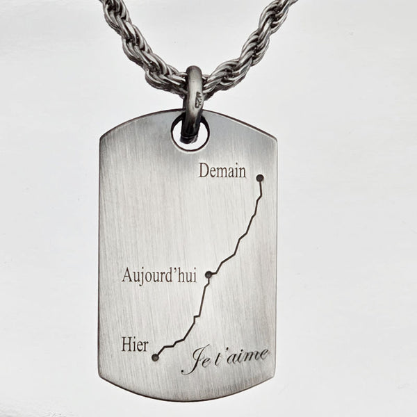 Pendentif amour pour couple avec gravure personnalisée, fabriqué en France
