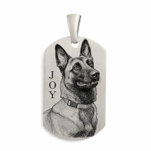 Pendentif en argent 925 personnalisé avec gravure photo de chien ou chat