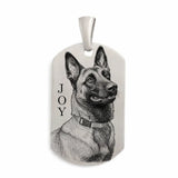 Pendentif en argent 925 personnalisé avec gravure photo de chien ou chat