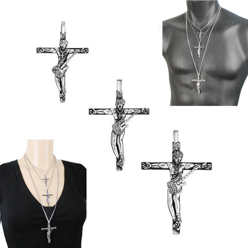 Bijoux Johnny Hallyday en argent 925 noirci pour hommes et femmes