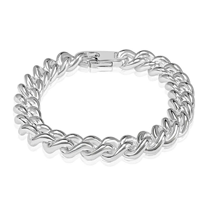 Bracelet grosse maille cubaine en argent de 23 cm
