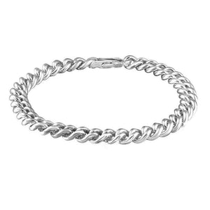 Bracelet homme argent luxe de 7 mm de large, disponible de 19 à 24 cm, avec option rhodié