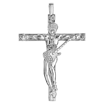 Pendentif Homme Croix Rocker Argent Massif - 4 Modèles Personnalisables