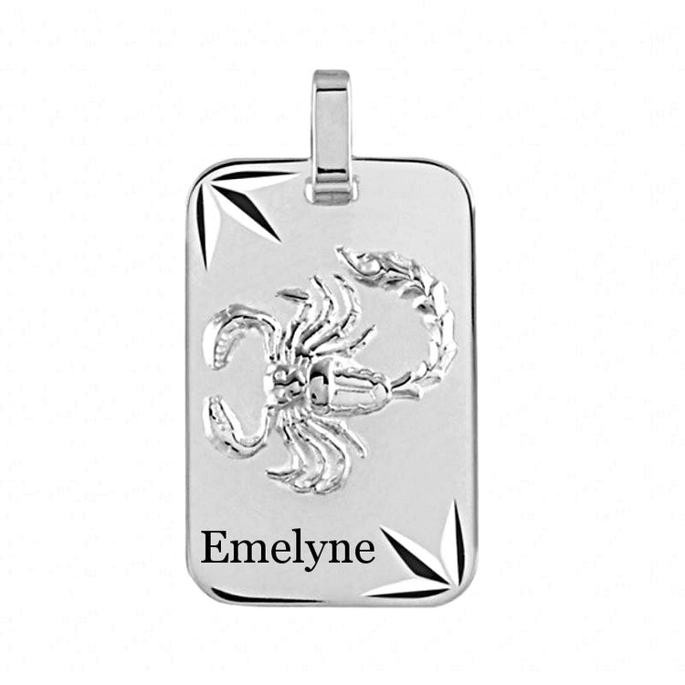 Pendentif signe astrologique Scorpion en argent pour Homme