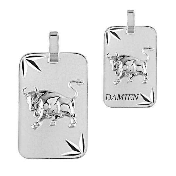 Pendentif signe astrologique Taureau en argent pour Hommes et Femmes