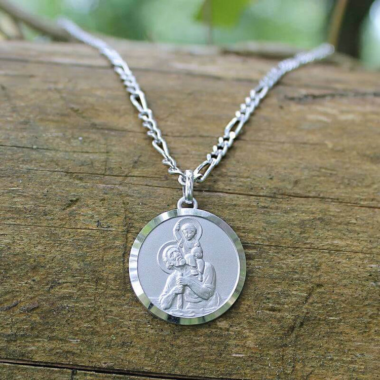 Pendentif Homme Saint Christophe en argent rhodié personnalisable au verso.