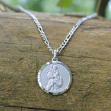 Pendentif Homme Saint Christophe en argent rhodié personnalisable au verso.