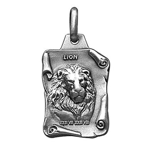 Pendentif argent lion - bijou fantaisie signe du lion en argent massif
