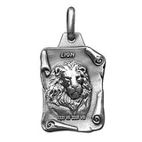 Pendentif argent lion - bijou fantaisie signe du lion en argent massif