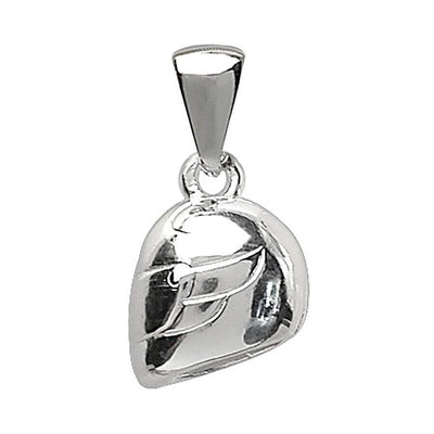 Pendentif Casque Moto Argent massif (7 g) - choix de finition