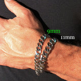 Bracelet tendance style cubain pour homme large de 9mm