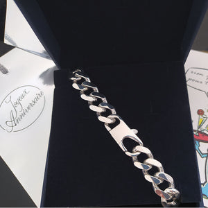 Lot De 2 Bracelets Homme En Argent – Croix Et Maillon Cubain, Alliage Zinc, Tailles 23 Cm Et 26 Cm, Style élégant