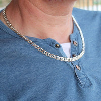 Chaîne maille marine de 7 mm de large pour homme en argent massif