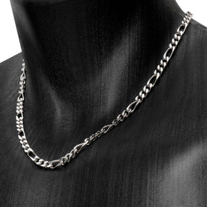 Belle largeur de 5mm pour ce collier à la maille figaro large, disponible jusque 70cm.