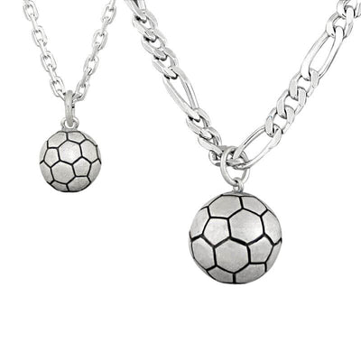 Pendentif Homme Ballon de Foot Argent massif - Taille Médium ou Grand modèle