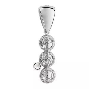 Pendentif boules de pétanque avec cochonnet en argent 925 massif.