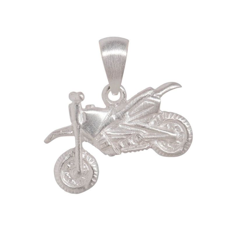 Bijou motocross en argent 925 massif à porter sur toute chaîne ou collier jusque 6mm de large